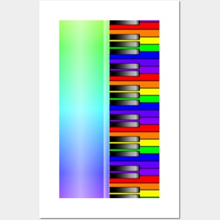 Rainbow Piano Keyboard Posters and Art